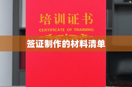 娄星签证制作的材料清单