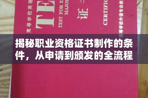 娄星揭秘职业资格证书制作的条件，从申请到颁发的全流程解析