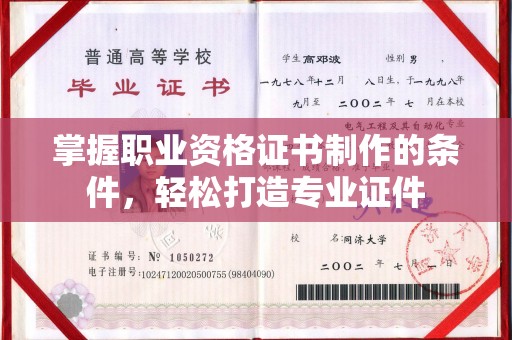 娄星掌握职业资格证书制作的条件，轻松打造专业证件